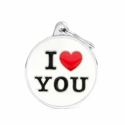 תג שם עם חריטה צארמס I LOVE YOU