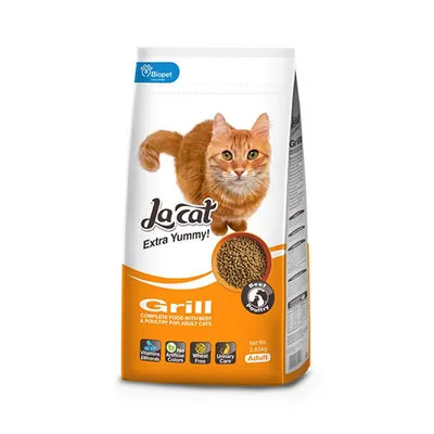 להקט | LaCat מזון יבש מלא לחתולים בוגרים | גריל עוף ובקר | 7.2 ק״ג