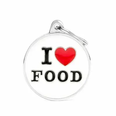 תג שם עם חריטה צארמס I LOVE FOOD