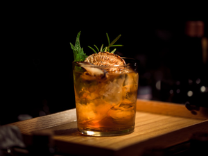 This mushroom cocktail was created by Tomo, an overwhelmingly creative mixologist in Kyoto. Step in his well-lit eight-person bar and take a seat.