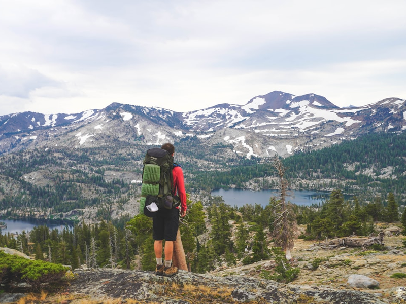 Stopping to appreciate the beauty of Desolation Wilderness near Lake Tahoe, CA.