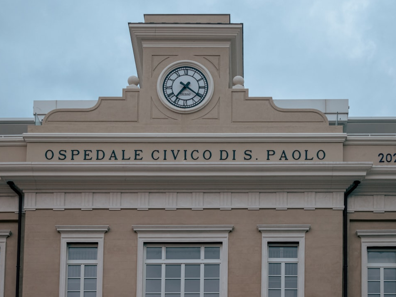 a clock on a building
