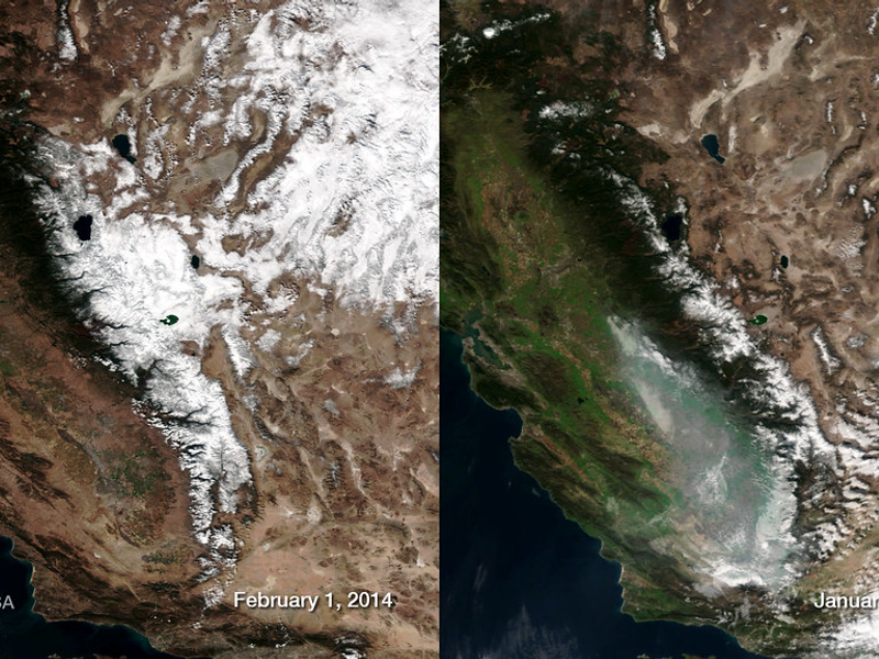 Sierra Nevada Snowpack Comparison 2014–2015