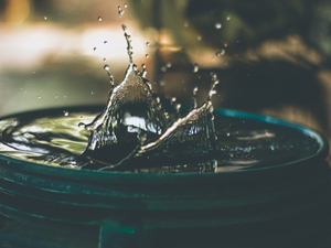 water drop on bucket photo