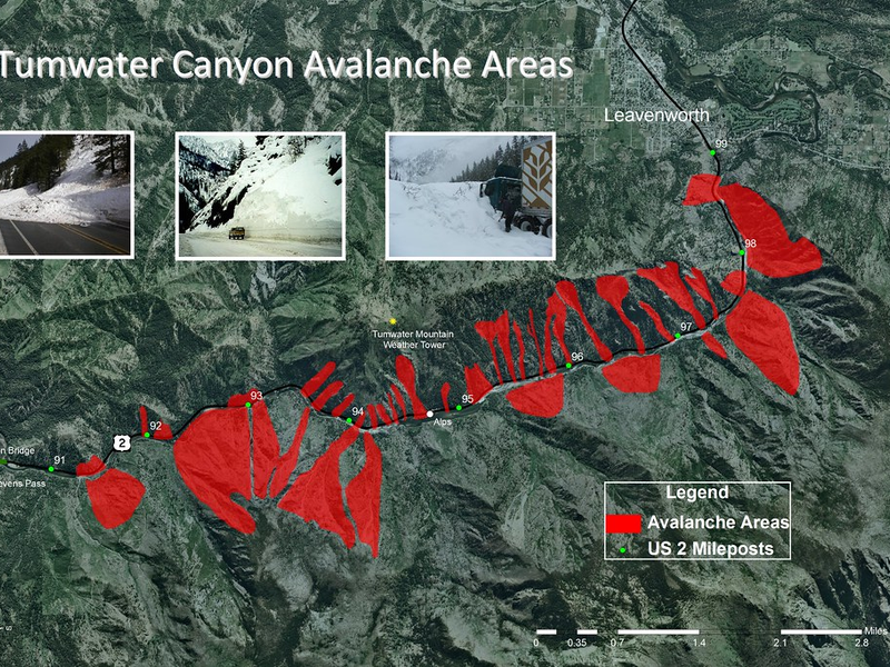 US 2 Tumwater Canyon Avalanche Areas