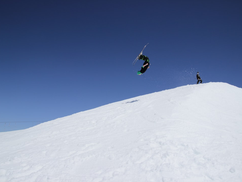 Flipping skier