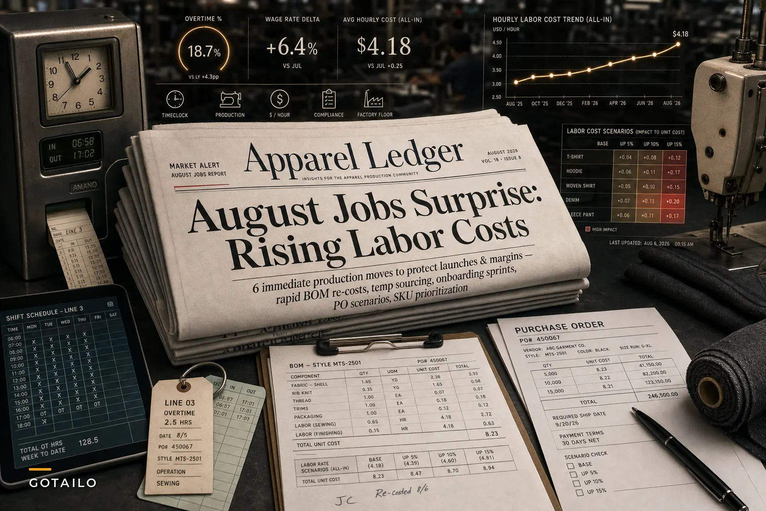 August Jobs Surprise: 6 Labor, Production and Cost Moves Apparel Teams Should Make Now