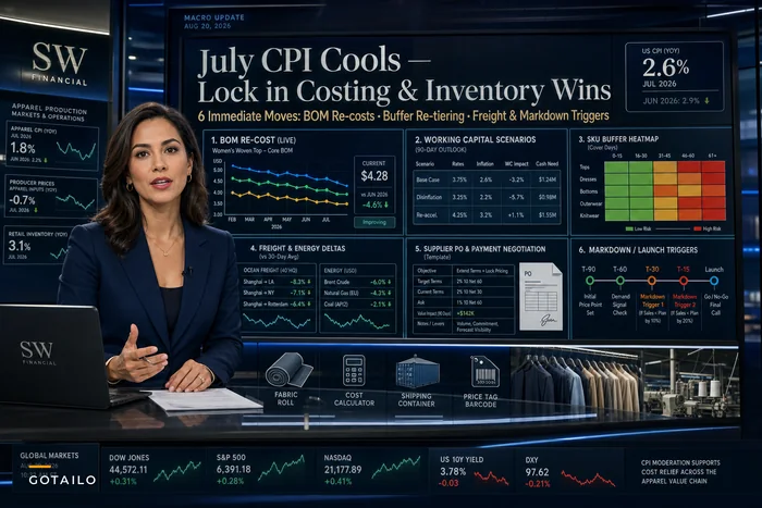 July CPI Cools — 6 Immediate Costing, Production and Inventory Moves for Apparel Teams