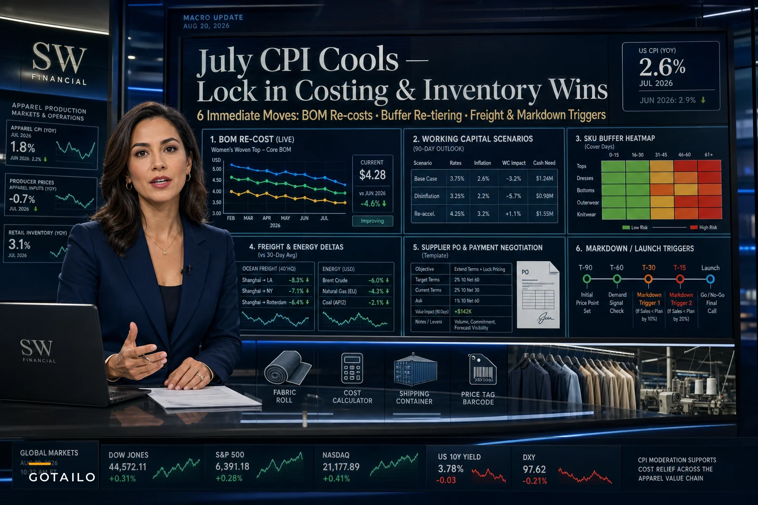 July CPI Cools — 6 Immediate Costing, Production and Inventory Moves for Apparel Teams