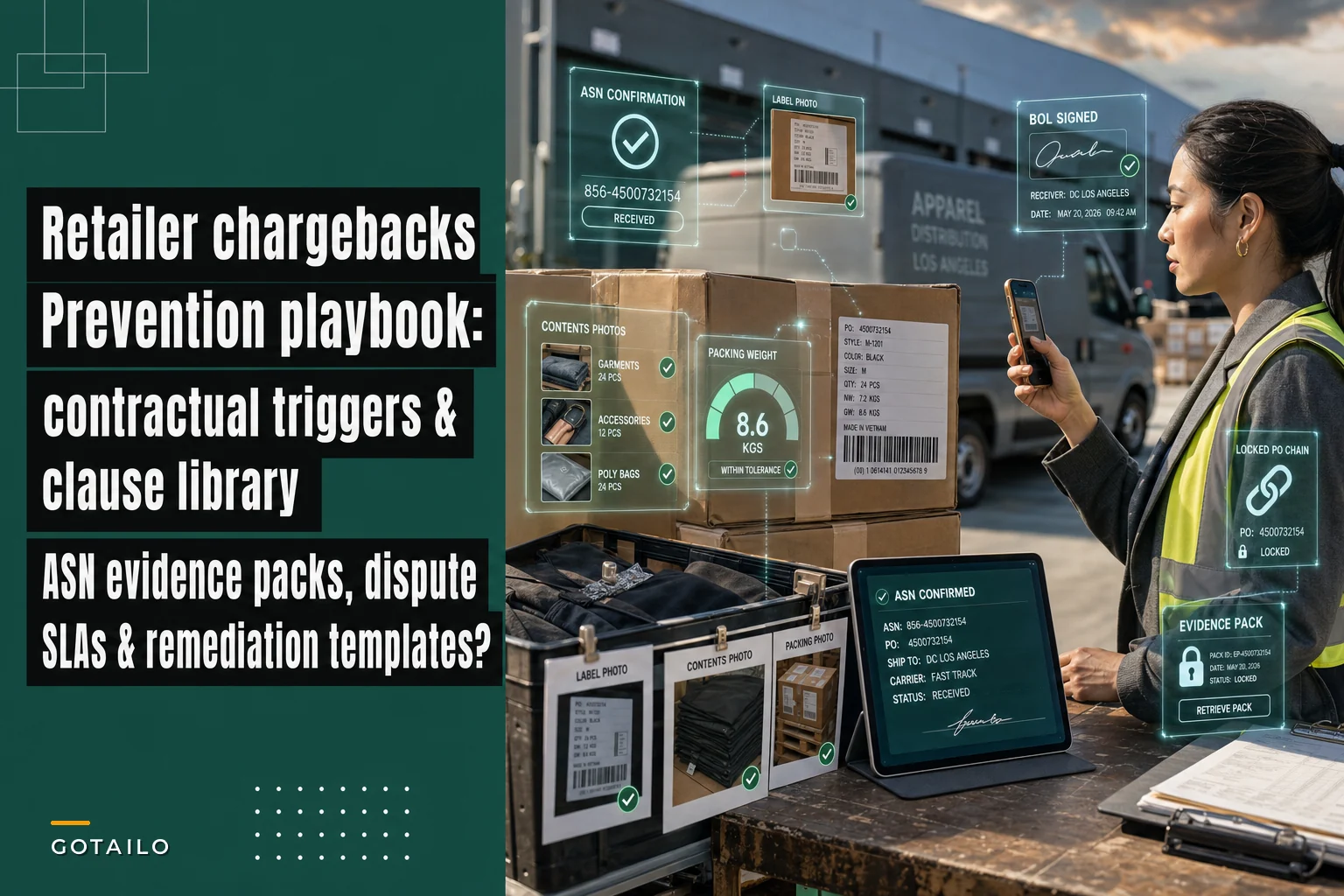 Prevent retailer chargebacks: contractual triggers, evidence packs and dispute SLAs