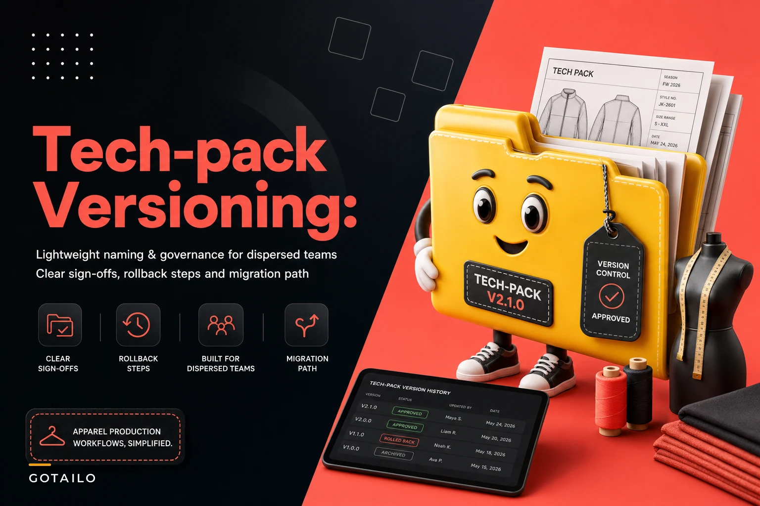 Tech-pack version chaos? Lightweight naming, governance and sign-off rules for dispersed teams