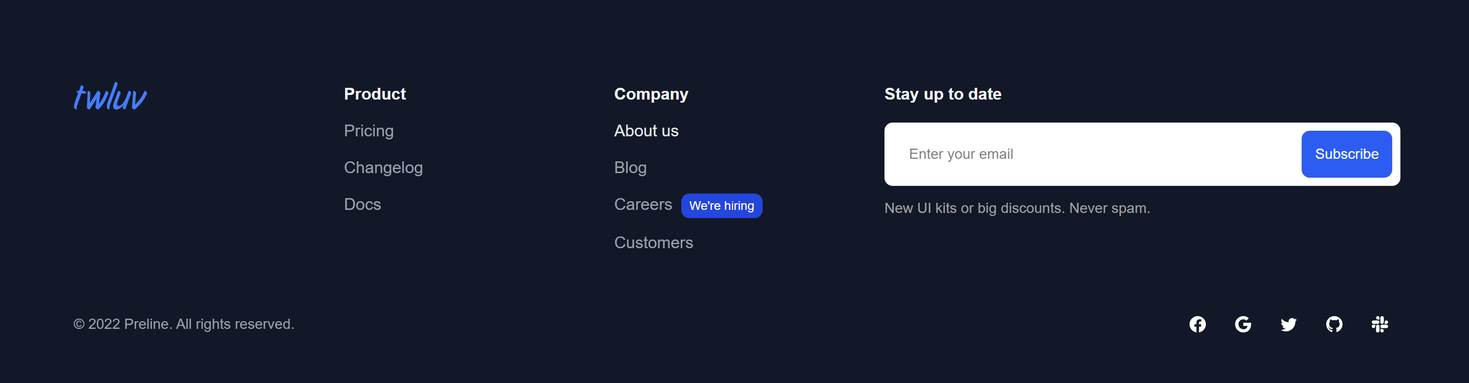 Modern footer component