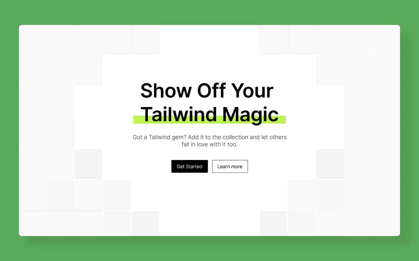 Hero section with squareelements