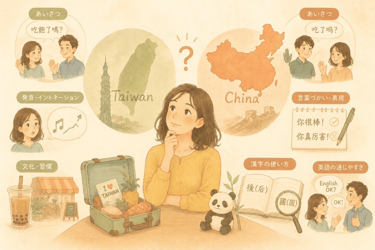 台湾華語と中国語の違い6選｜発音・単語・繁体字を在住者が解説