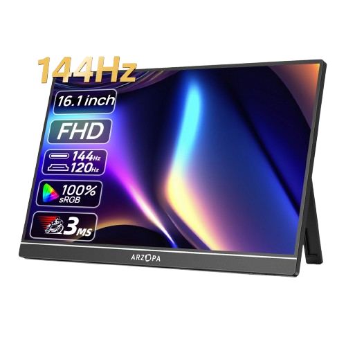 ARZOPA 16.1 inch 144Hz FHD HDR Portable Gaming Monitor for Switch, Xbox