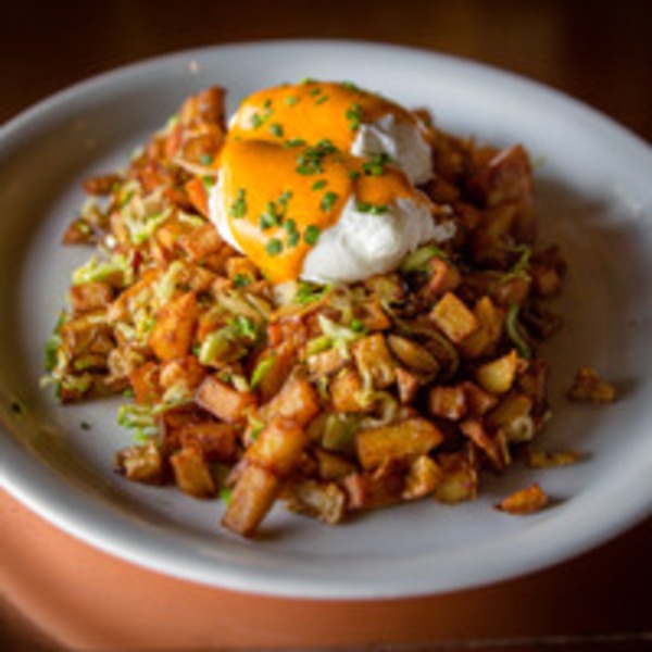 Cheddar Bratwurst Hash