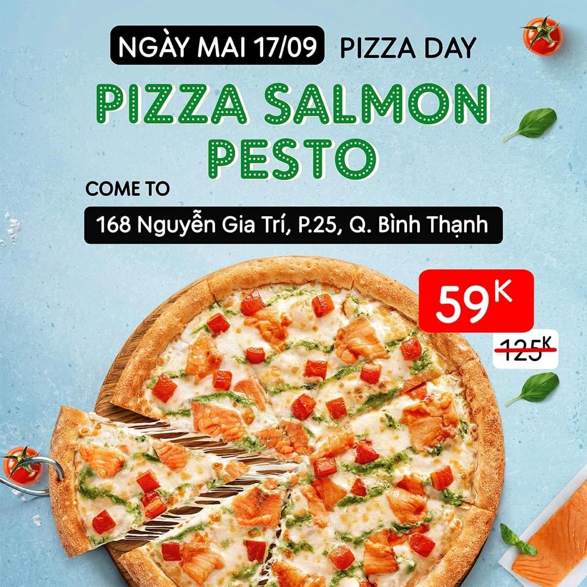 DoDo Pizza #Saturday #couponcode Salmon Pizza Pesto in #Saigon #Vietnam will be sold for only 59,000 VND ** while supplies last...
