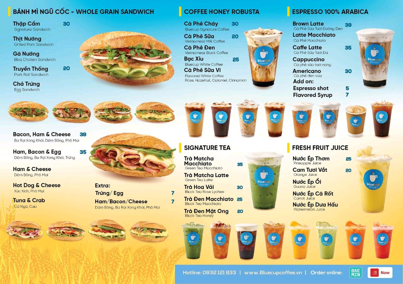 blue 💙 🍵 cup ice #coffee drinks has the best 🤤😋 deli 🥪 sandwich 🥪 in #hcmc #fooddelivery #grab 