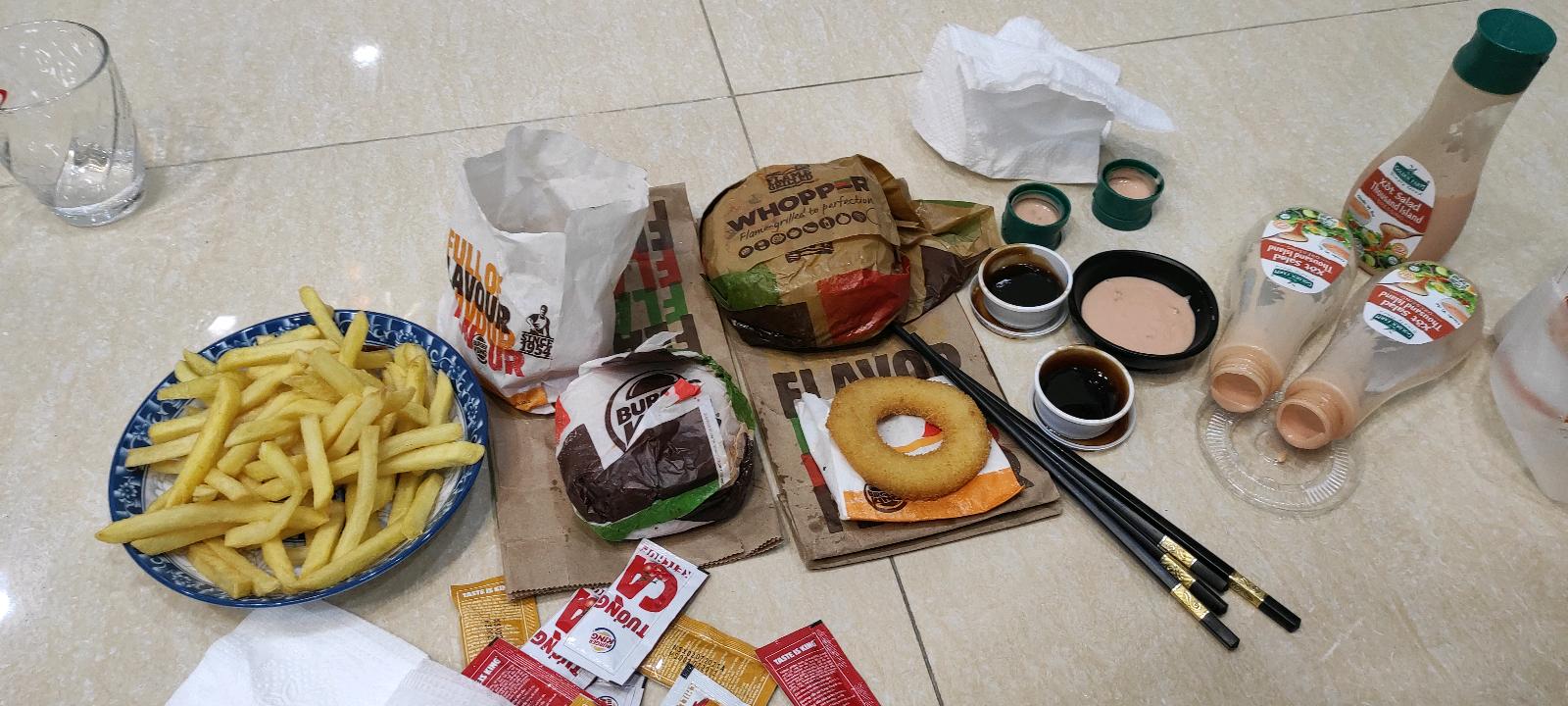 burger king mongolia in Ulaanbaatar with 🍟 fries and onion rings and secret sauce with whopper and #whopper jr