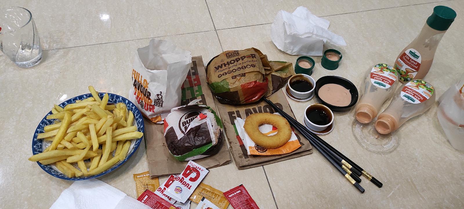 burger king mongolia in Ulaanbaatar with 🍟 fries and onion rings and secret sauce with whopper and #whopper jr