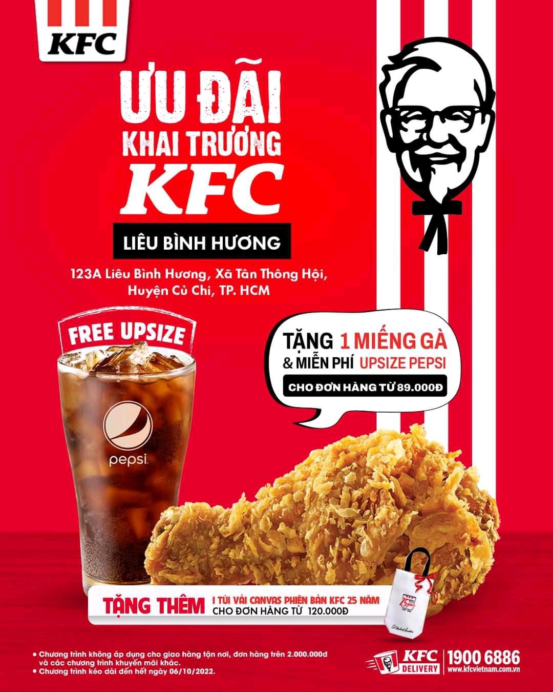 KFC nearby tonight in #saigon #tphcm delivery by #ubereats vs takeaway vs takeout #quan1 #menu #couponcode 