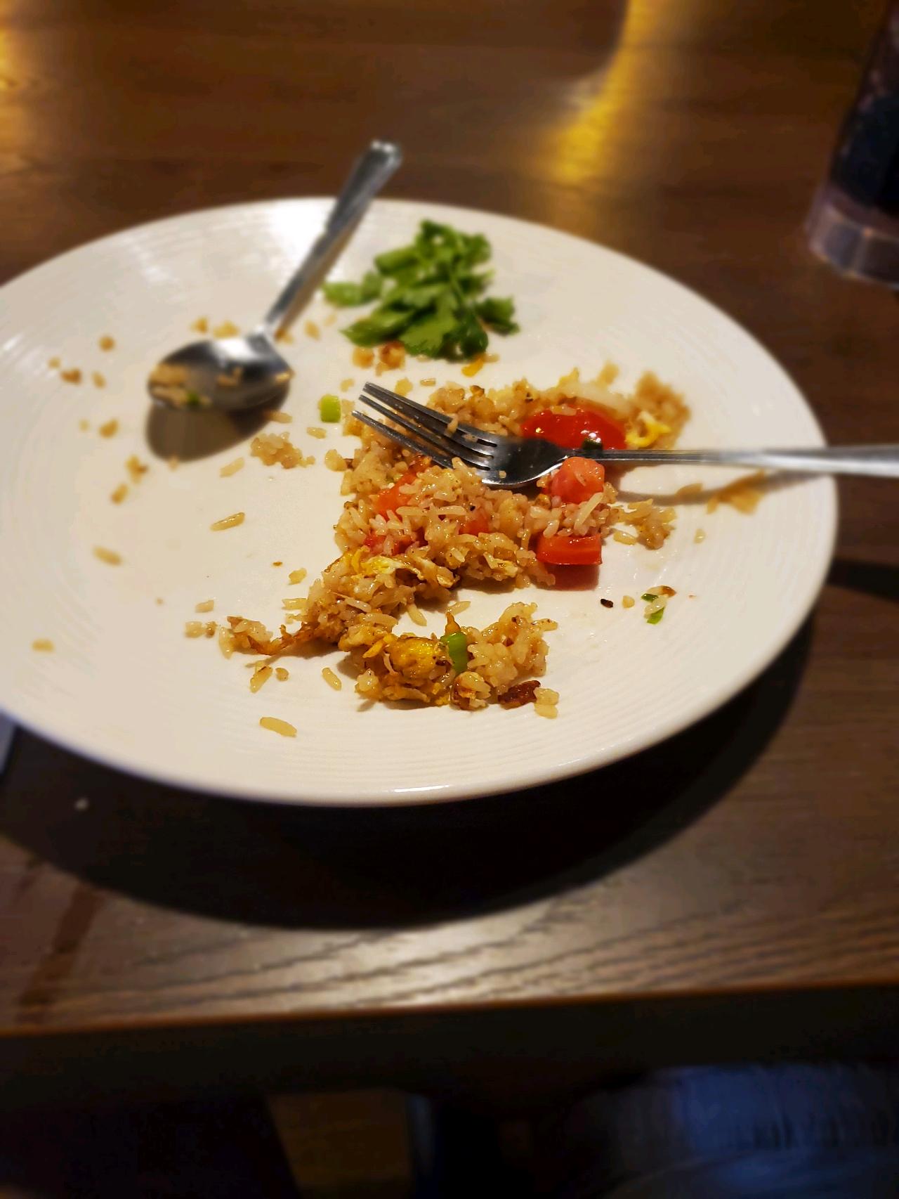 Almost done with my chicken fried rice.  yummy