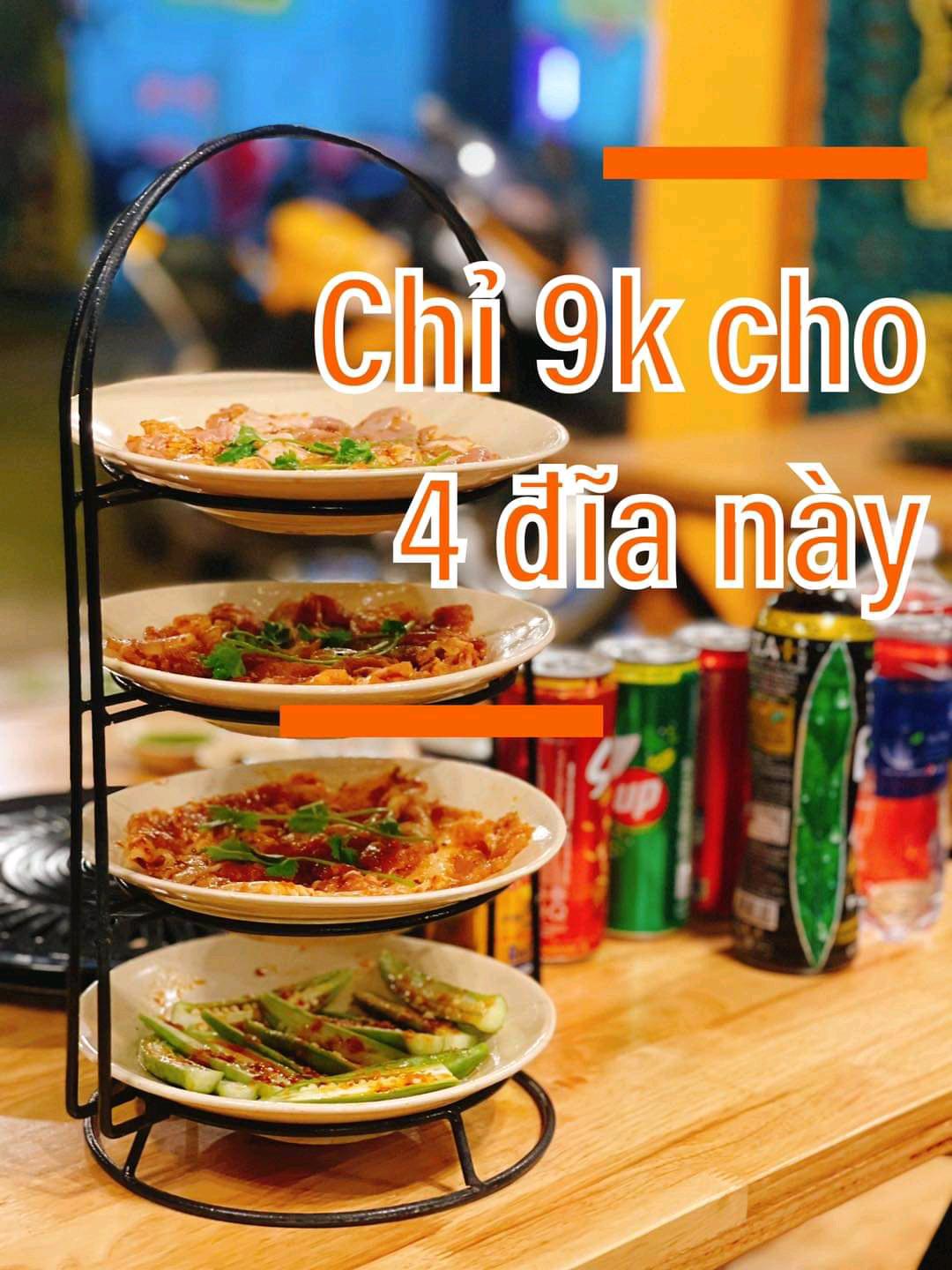 CHỈ 9K NƯỚNG THẢ GA
Xin trân trọng giới thiệu siêu phẩm 9k cho 4 phần nướng
Giá 129k giảm còn 9k
Tặng ngày 1 phần rau xà lách ăn kèm
Khuyến mãi đến hết 29/12