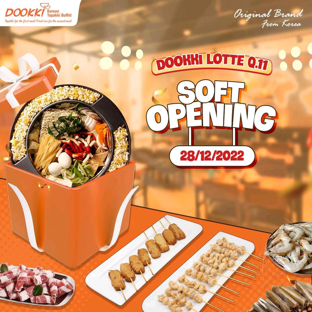 SOFT OPENING DOOKKI LOTTE MART QUẬN 11 HỒ CHÍ MINH 🎊🎊
🎊Đại tiệc topokki chỉ với 139k (chưa VAT) đang chờ đợi các bạn tại Lotte Mart Quận 11 vào cuối tháng này