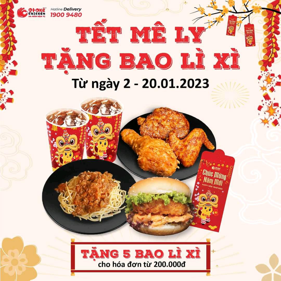 Otoké Chicken Tết me ly Tang BAO li xi January 2023 #KFC Korean fried chicken with #OliveGarden organic #spaghetti & #Popeyes chicken sandwich via Grab delivery