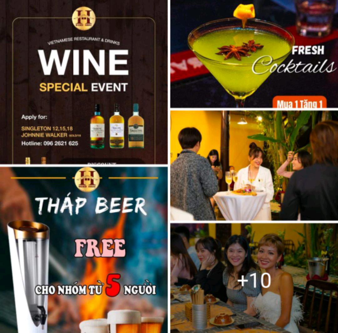 Voted best Wine 🍷🥂 Champagne 🥂🍾 Beer 🍺🍻 cocktails🍸🍹bar restaurant nearby Ho Chi Minh Saigon Vietnam TPHCM February 14, 2023 Hidden House Restaurant in #Quan1