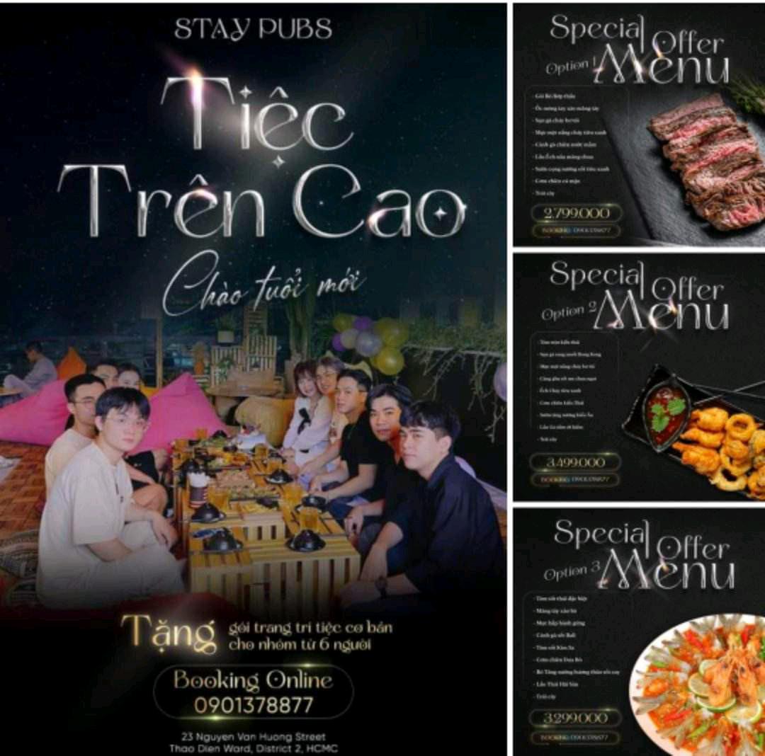 All night in Stay - The Biggest Playground steak Restaurant In Thao Dien
🏤 Địa chỉ: 23 Nguyễn Văn Hưởng, Phường Thảo Điền, Quận 2, TP.HCM
📱 Hotline: #0901378877