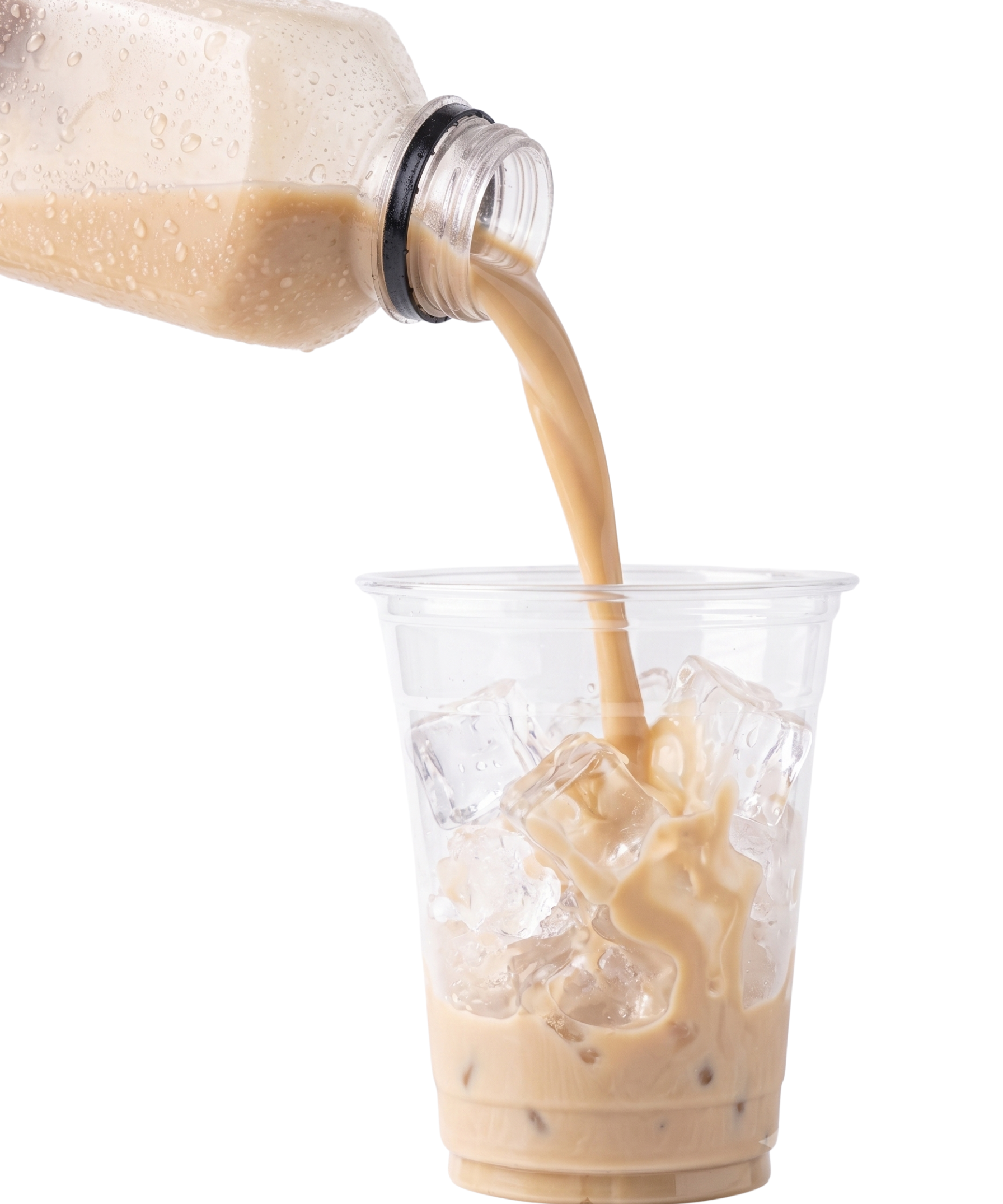 brewski, tandoco's protein cold brew coffee being poured, 25 grams of protein a bottle