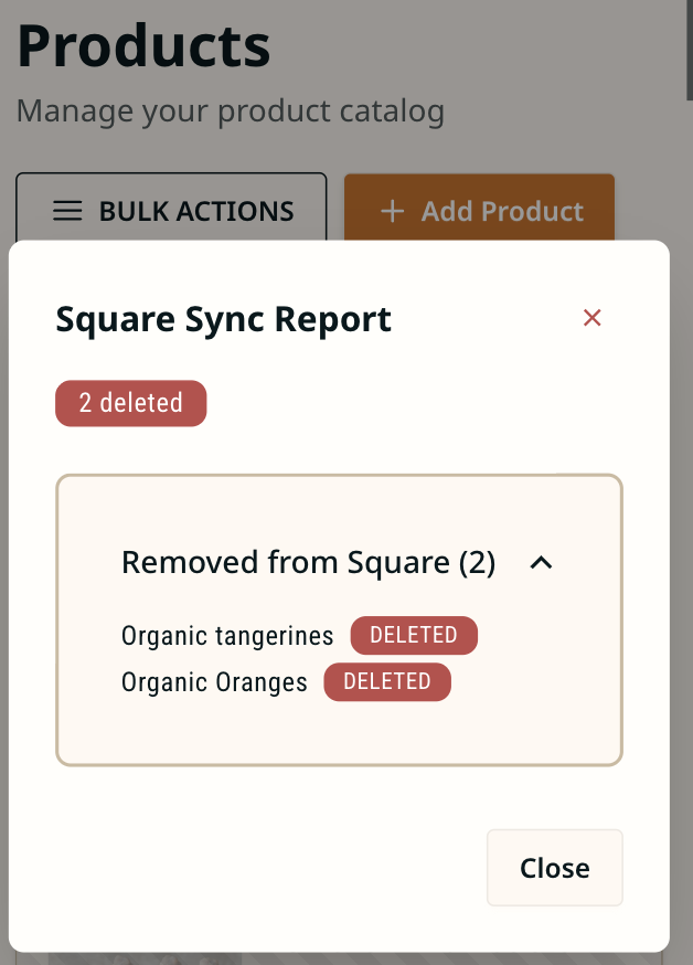 Square sync now cleans up removed products automatically