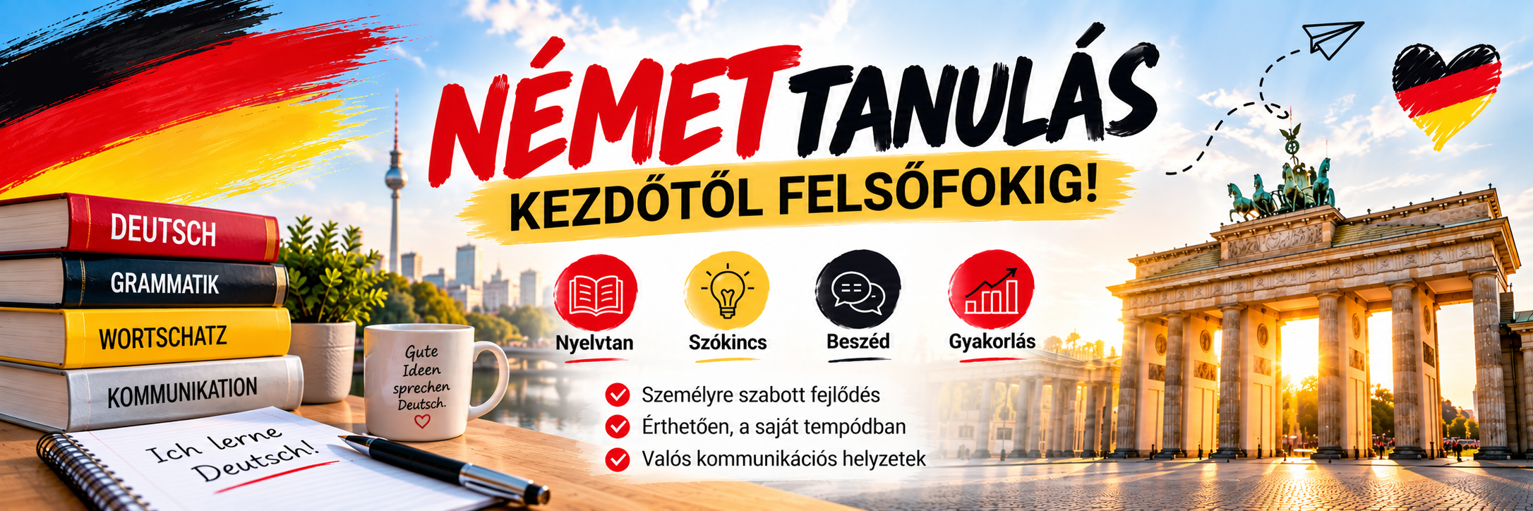 Német – Kezdő, Középhaladó, Haladó Magánóra