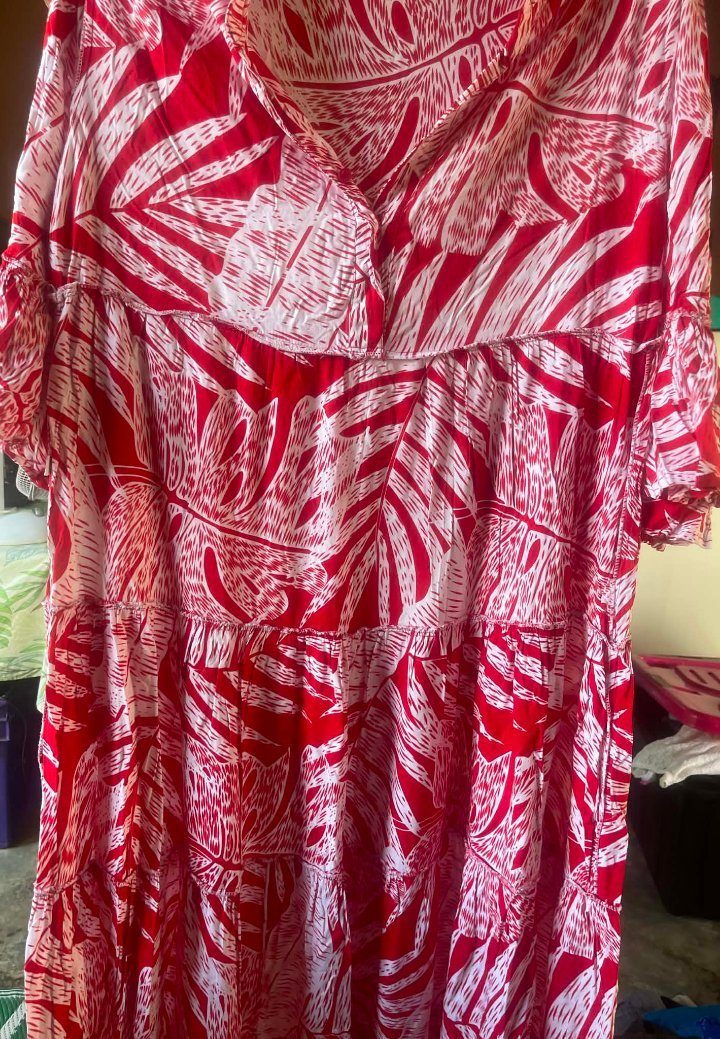Robe longue rouge Bamboo Kultur et chemise photo 1
