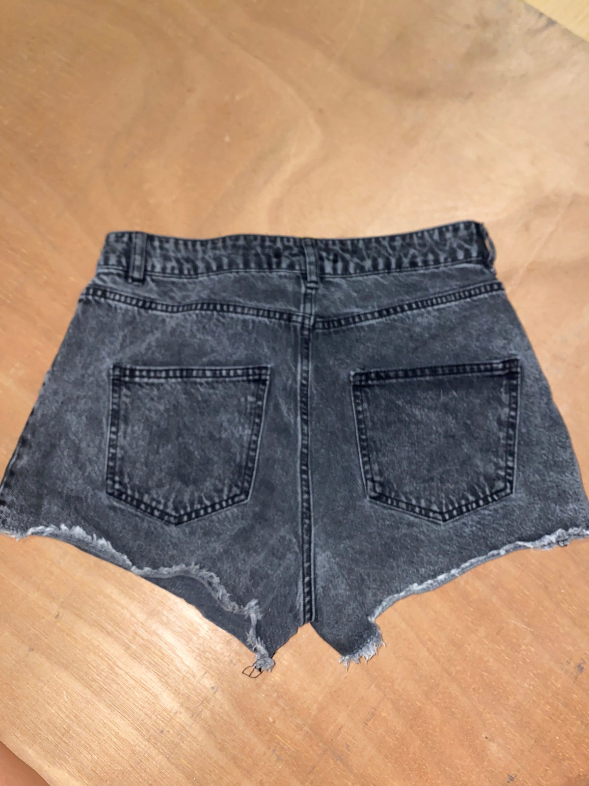 Short en jean délavé gris photo 2