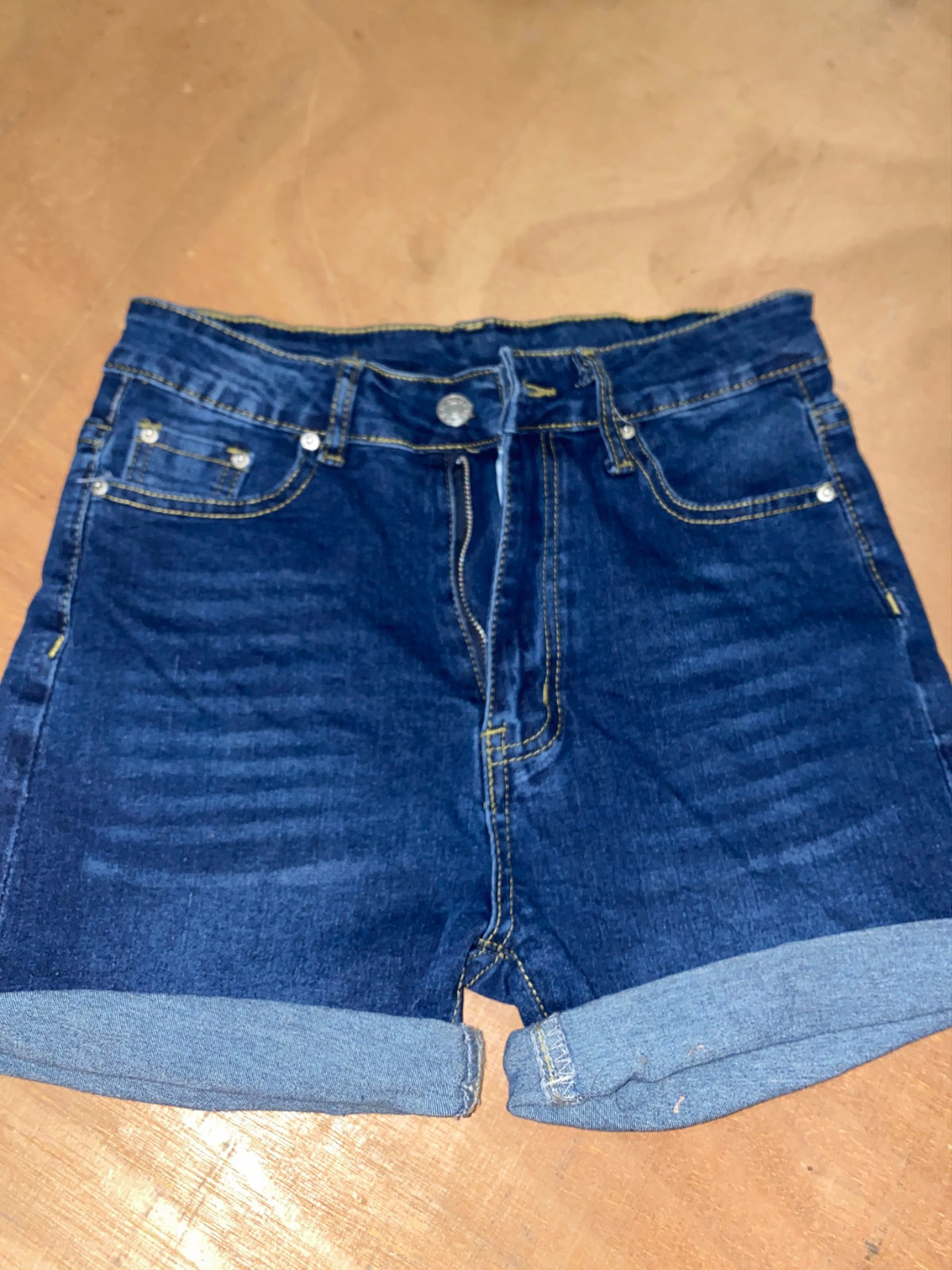 Short en jean bleu foncé, style décontracté photo 1