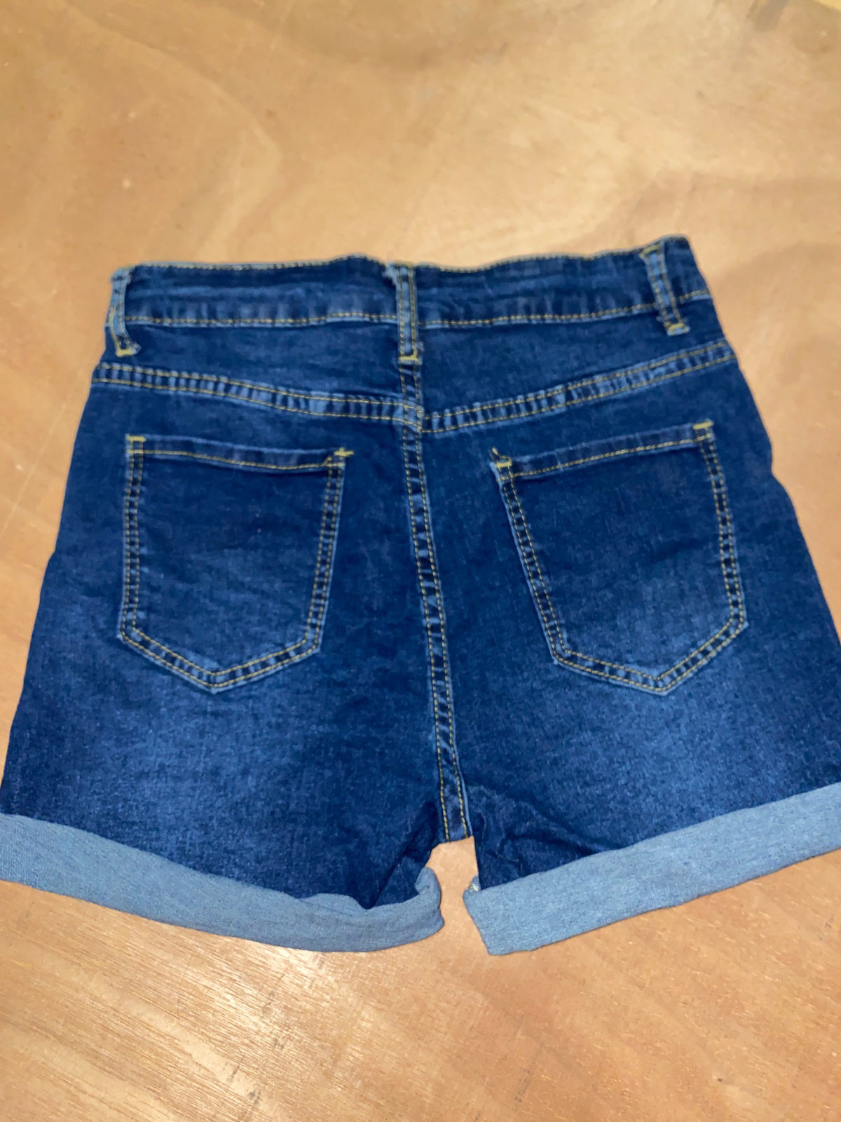 Short en jean bleu foncé, style décontracté photo 2