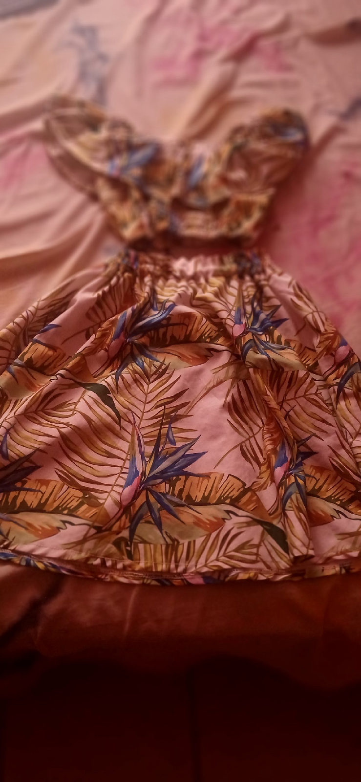Ensemble jupe et top fleuri esprit tropical photo 1
