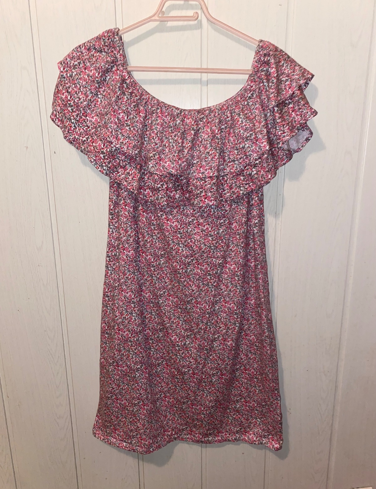 Robe fleurie rose à volants photo 1