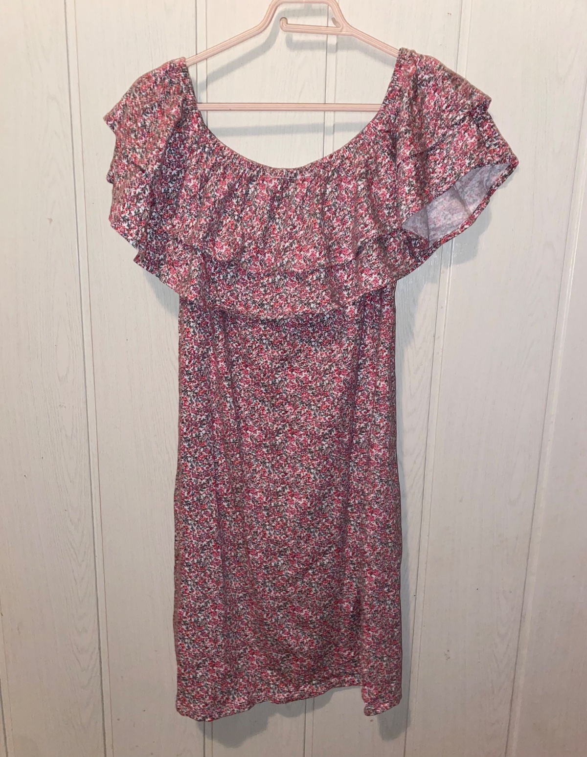 Robe fleurie rose à volants photo 2