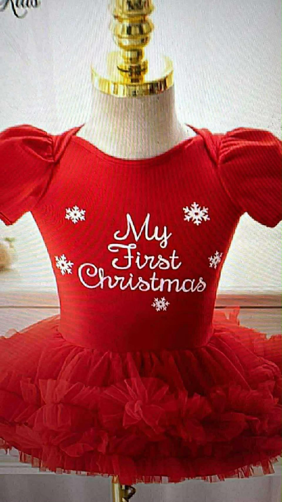 Robe tutu rouge 'My First Christmas' pour bébé photo 1