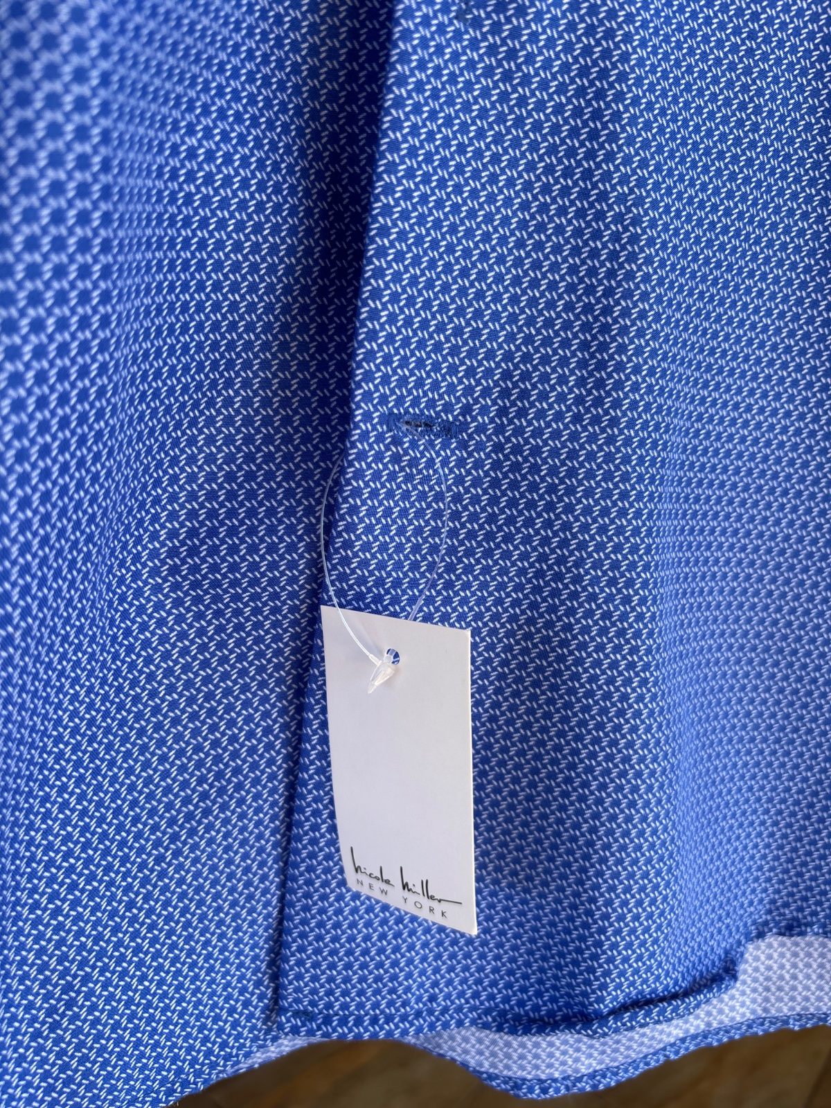 Chemise homme bleue à motifs discrets photo 2