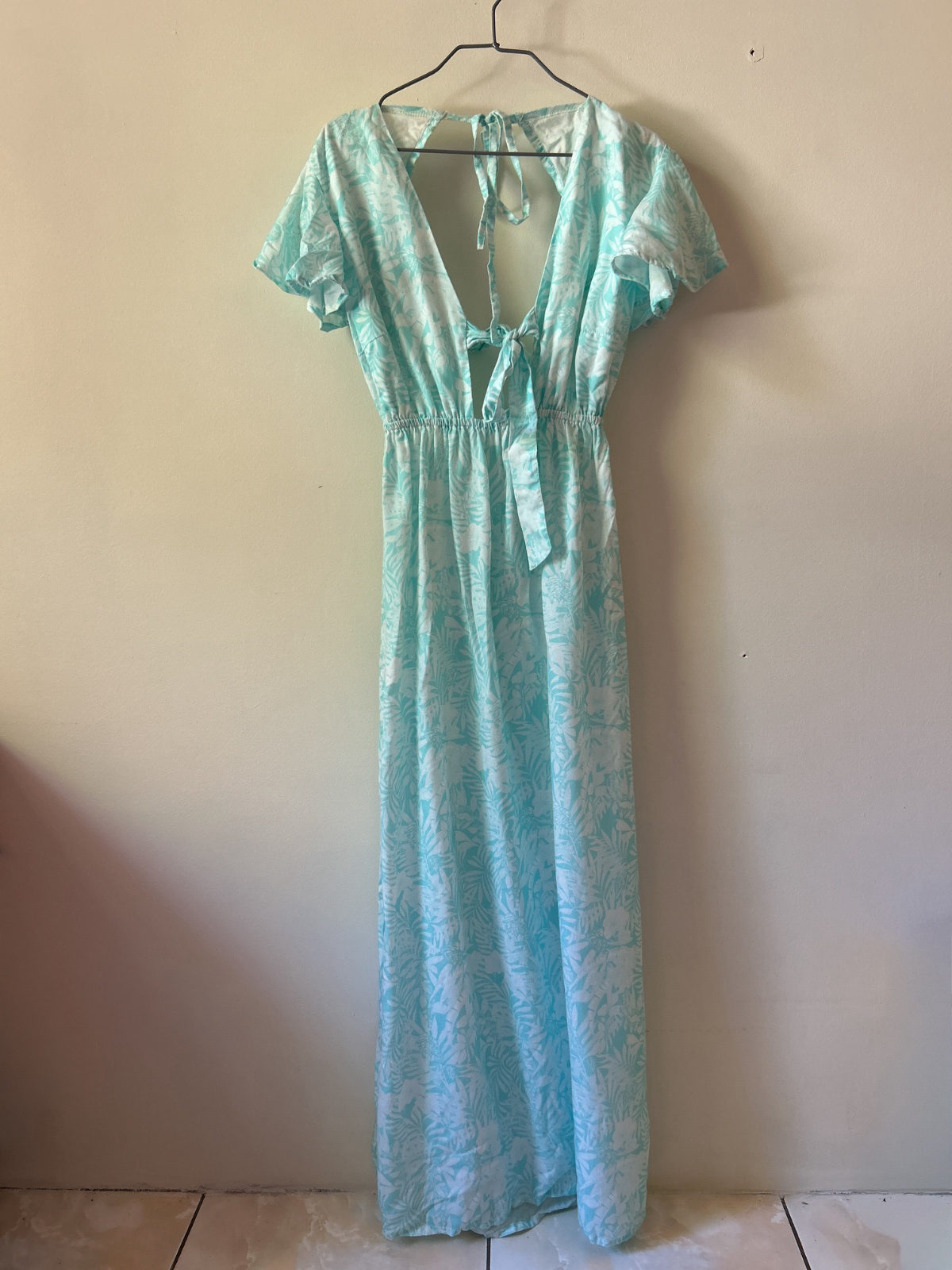 Robe bleu turquoise à motif  photo 1