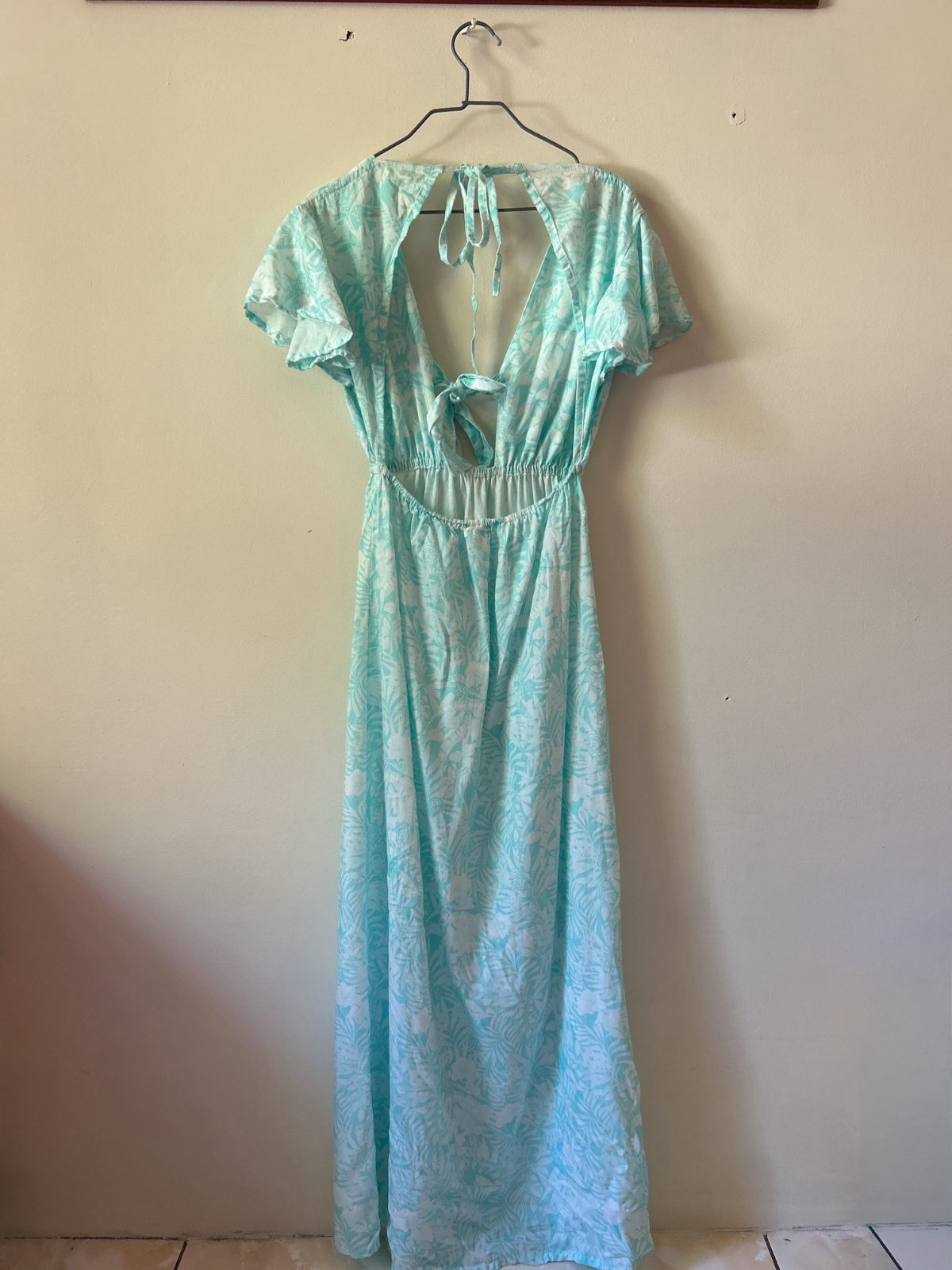 Robe bleu turquoise à motif  photo 2