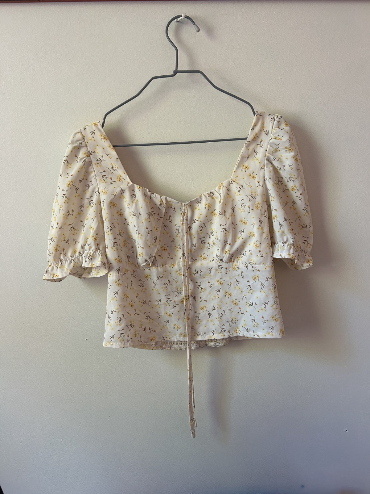 Top jaune à motifs vintage  photo 1