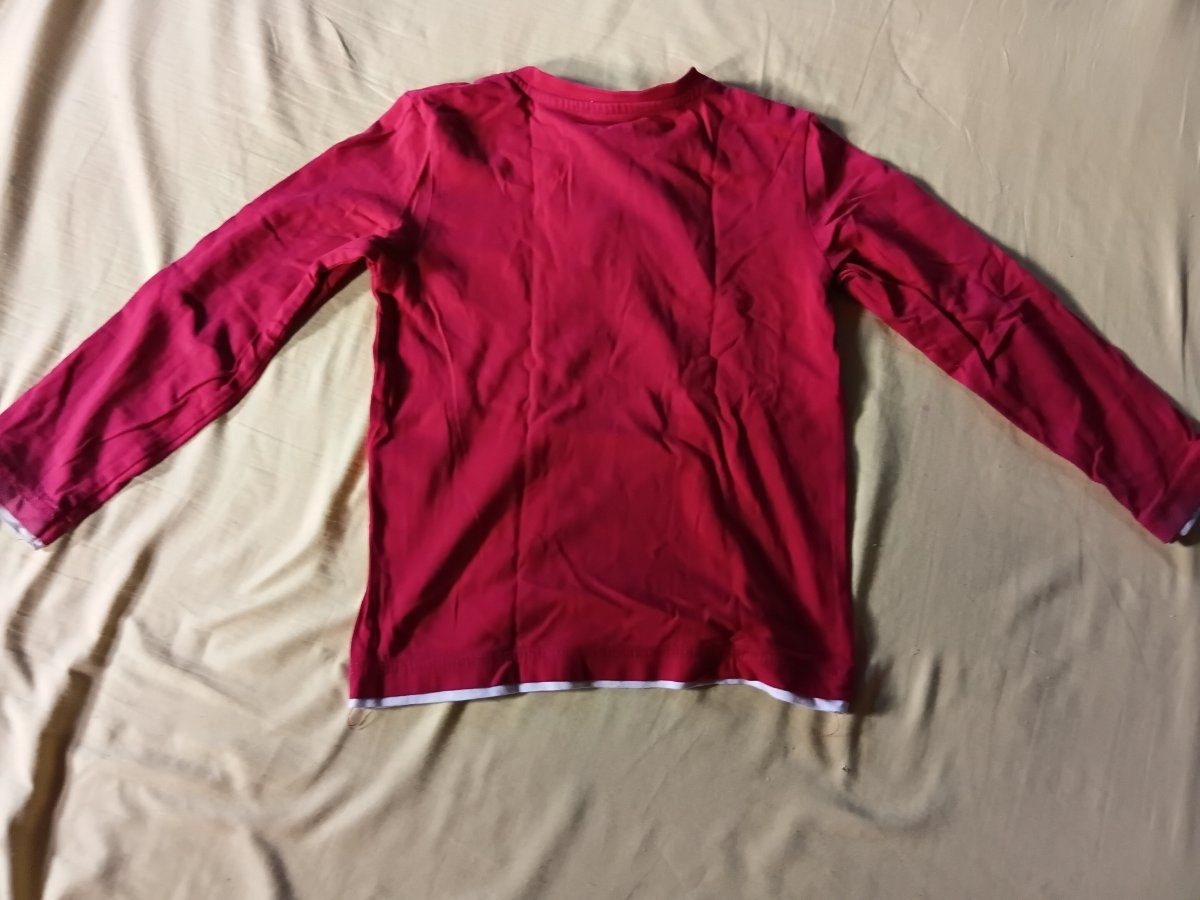 T-shirt manches longues rouge vif photo 1