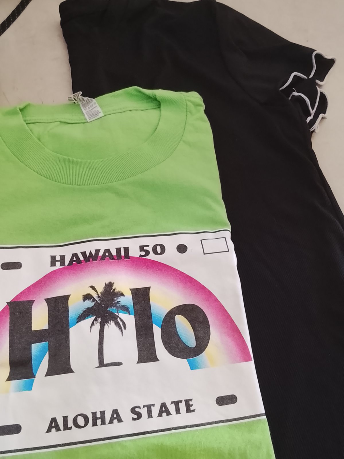 T-shirt vert 'Hilo Hawaii' style plaque d'immatriculation photo 1