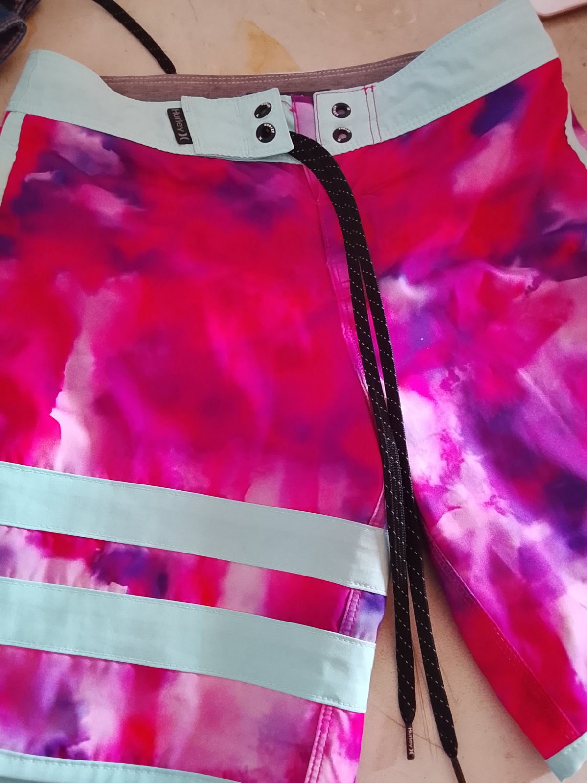 Short de bain Hurley tie-dye rose et violet photo 1