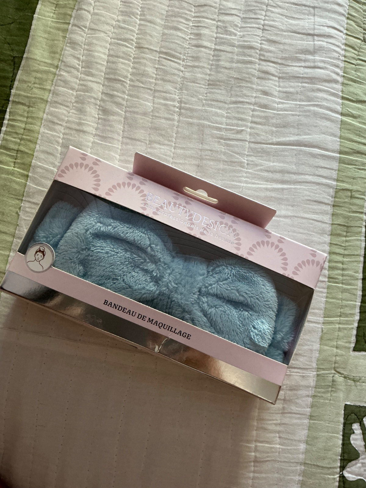 Bandeau de maquillage bleu doux avec nœud photo 1